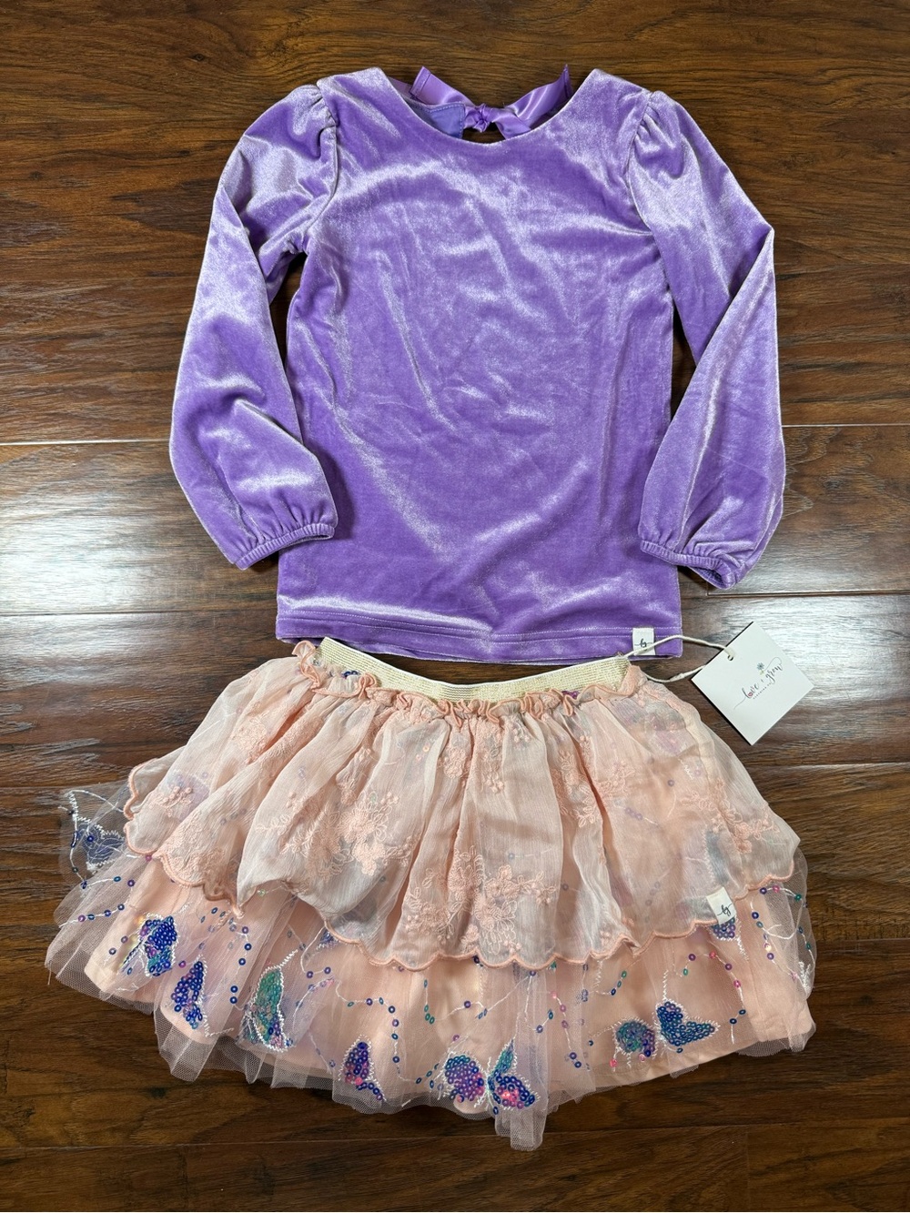 Love & Grow Velvet Top and Butterfly Tutu Set